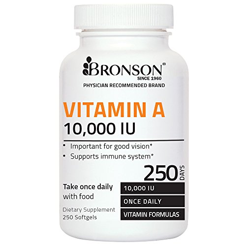 Bronson Labs Vitamin A 10,000 IU 250 Softgels, Made in USA