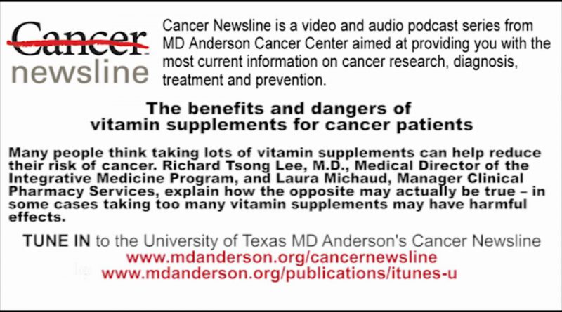 The benefits and dangers of vitamin supplements for cancer patients