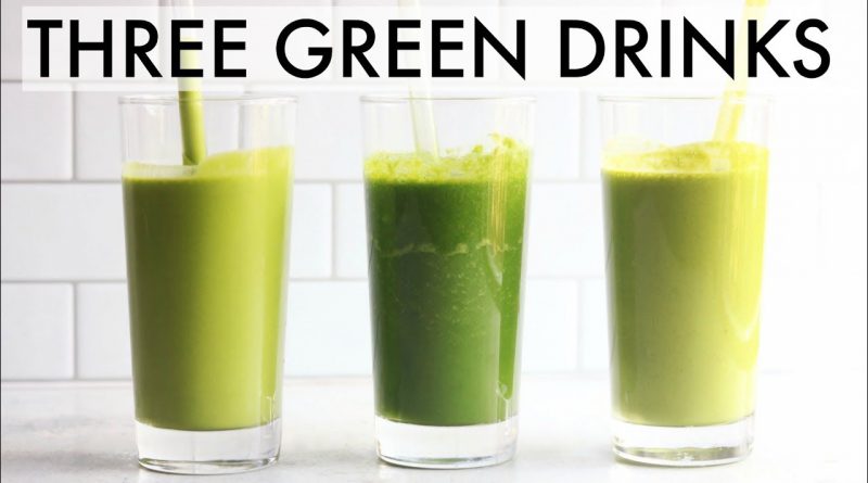 THREE GREEN SMOOTHIES || dairy free + sugar free