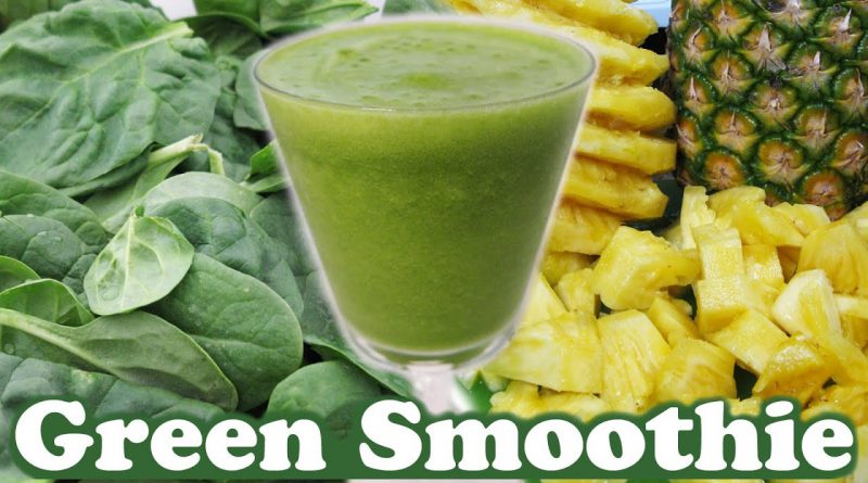 Healthy Green Smoothie Challenge Spinach Pineapple Organic Honey Banana Fruit Juice Video by Jazevox