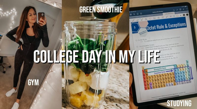 VLOG: green smoothie, gym, class, studying