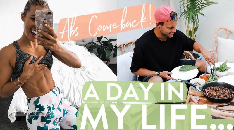 ABS COMEBACK & GREEN SMOOTHIES | Day in the life + Blonde Hair Cut!!