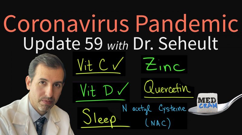 Coronavirus Pandemic Update 59: Dr. Seheult's Daily Regimen (Vitamin D, C, Zinc, Quercetin, NAC)