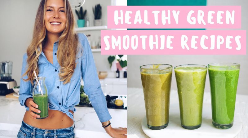 3 HEALTHY GREEN SMOOTHIE RECIPES // STOP CRAVINGS & REDUCE BLOATING // (NO BANANAS)