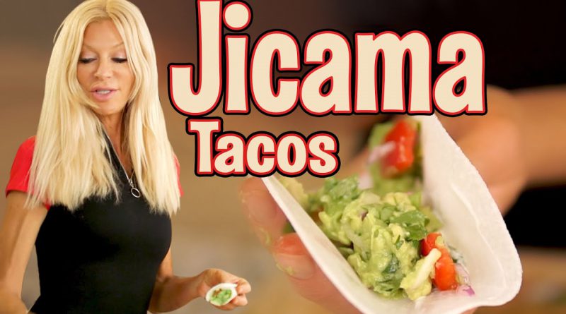Jicama Taco with Guacamole- EASY and FAST raw vegan snack