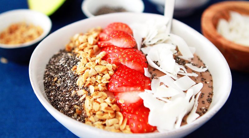 Chocolate Peanut Butter Superfood Smoothie Bowl