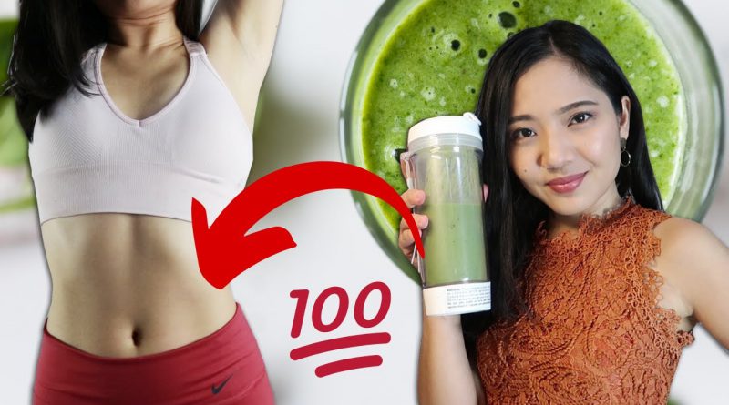 GREEN SMOOTHIE Pampaliit ng Tiyan + Pampa ABS! ♥ 4 Ingredient Recipe (walang kasing sarap!!!)